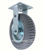 8" No-flat rigid caster with gray non-marking wheel