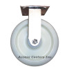 8DSSNYR 8 Inch Stainless Steel Rigid Caster with White Nylon Wheel