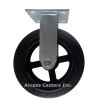 8" x 2" Rigid Plate Caster, Mold on Rubber Wheel