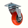 4" swivel caster with bright orange tread wheel