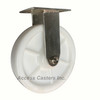 8DSSPWR 8 Inch Stainless Steel Rigid Caster with White Polyolefin Wheel
