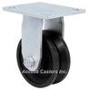 4" x 2" rigid v-groove caster with cast iron wheel 4VGCI-R