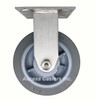 6DSSTPRR 6x2 Stainless Steel Rigid Caster with Gray TPR Wheel