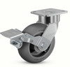 28XR06228SFBK Six inch Albion swivel caster with face contact brake