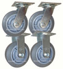 6SPRF-set 6 inch caster set with gray non-marking rubber wheels.  In-stock