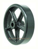 4DPUGB-SP Attractive 4" x 1.25" Black polyurethane on black cast iron wheel