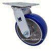 6DPABLS 6"Swivel Caster with Blue Polyurethane on Aluminum Wheel