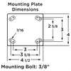 R-WH-4SWC85 Hamilton Workhorse Rigid Caster with 4" x 2" UltraGlide™ (85A) Twin Wheel Blue Tread on Aluminum Core