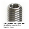 LV6311-AZ-SX Stainless Steel Leveler with 5/8-11 x 3.5" hex stem