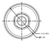 LV7510-SS-SX Atlas Caster Leveler with 3/4" hex stem