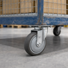 The cart is being moved with TPU casters
