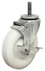 5DXSSPOB 5" Stainless Stem Caster  with Brake, White Polyolefin Wheel