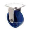 S6SU5-R 5" Stainless Steel Rigid Caster with Solid Blue Urethane Wheel