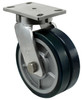 S57DW8 8 Inch Stainless Steel Kingpinless Swivel Caster with Dual Wheel Polyurethane on Cast Iron
