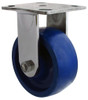 MD316SU5-R 5 Inch 316 Stainless Steel Rigid Caster with Blue Polyurethane Wheel