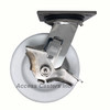 MD316PO6-S-TB 6 Inch 316 Stainless Steel Swivel Caster with Brake, White Polyolefin Wheel