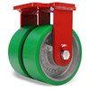 R-EHD2-83DB Hamilton Extra Heavy Duty Dual-Wheel Rigid Caster with " x 3" Duralast Polyurethane (95A) on Cast Iron Wheels