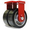 R-EHD2-83SYT70 Hamilton Extra Heavy Duty Dual-Wheel Rigid Caster with 8" x 3" Superlast XC® Polyurethane (70D) on Forged Steel Wheel