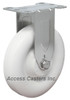 LD316POW5-R Light Duty 5 Inch 316 Stainless Steel Rigid Caster, White Polyolefin Wheel