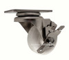 LDSSPO3-SB Light Duty 3 Inch 304 Stainless Steel Swivel Caster with brake, White Polyolefin Wheel