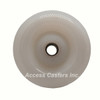 4" x 1-1/4" white nylon wheel with 3/8" stainless steel bushing