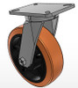 61PX10X3PBS  10 Inch Heavy Duty Kingpinless Swivel Caster, Megapoly Polyurethane Wheel