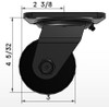 3" Black Finish Business Machine Caster, Nylon Wheel, 1200 pound capacity