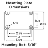 R-STL-4EMB Hamilton Stainless Steel Rigid Caster with 4" x 1-1/4" Poly on Aluminum Wheel with Stainless Steel Precision Ball Bearings