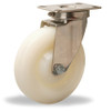 S-STL-5WN Hamilton Stainless Steel Swivel Caster with 5" x 1 1/4" White Nylon Wheel