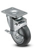 4" TPU swivel caster wheel with brake