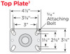 HS40P2HWO Colson 4 Inch High Temperature Swivel Caster with Standard Bakery Top Plate