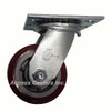 4" Maroon poly on poly swivel caster