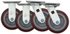 6" Thermo-Urethane Medium Duty Caster Wheel SET