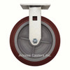 8" Maroon poly on poly rigid plate caster