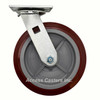 8" Maroon poly on poly swivel caster