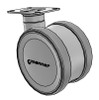 TWL-S-125GP/K-TP52-W Manner Twist 125mm Twin Wheel Caster with Top Plate
