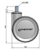 TWL-S-100GP/K-TS02-W Manner Twist 100mm Twin Wheel Caster with 1/2" Threaded Stem