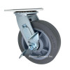 6" TPR Flat swivel caster with brake