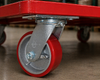 Close up of poly on cast casters