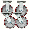 6" Poly on Cast Medium Duty Caster Wheel SET