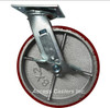 8" Poly on cast iron caster withy brake