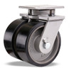 S-ZFSEC2-83DB70 Hamilton Spinfinity® Super Endurance Dual Swivel Caster with 8" x 3" Duralast XC® Polyurethane (70D) on Cast Iron Wheel