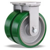 R-ZFSEC2-13DB Hamilton Super Endurance Dual Wheel Rigid Caster with 10" x 3" Duralast Polyurethane (95A) on Cast Iron Wheel