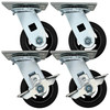 4" Mold on Rubber Medium Duty Caster Wheel SET