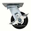 4" Mold on rubber swivel caster with brake
