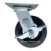 5" Mold on rubber swivel caster with brake