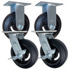 6" Mold on Rubber Medium Duty Caster Wheel SET