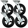 8" Mold on Rubber Medium Duty Caster Wheel SET