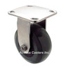 5DSSHUR 5 Inch Stainless Steel Rigid Caster with Solid Elastomer Wheel, 1250 lb. capacity