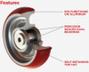 410AX10528S Albion 10" Heavy Duty Kingpinless Swivel Caster  with CG-MAX Wheel